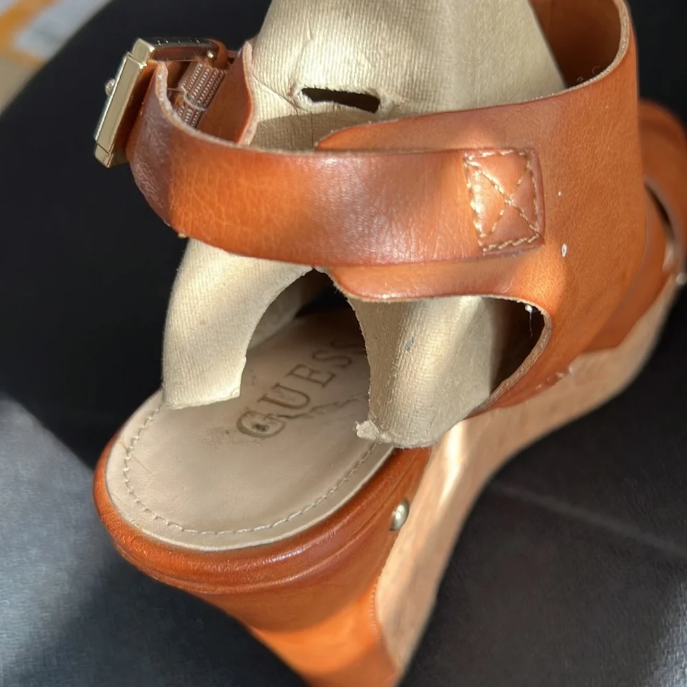Guess Brown Cork Wedge Sandals size 8 - Picture 7 of 12